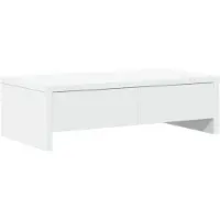 vidaXL Monitorstandaard met lades 50x27x15 cm bewerkt hout wit