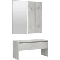 vidaXL Garderobe set bewerkt hout betongrijs