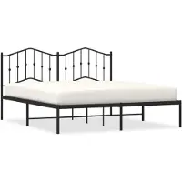 vidaXL Bedframe met hoofdbord metaal zwart 160x200 cm