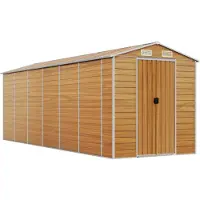 vidaXL Tuinschuur 191x555x198 cm gegalvaniseerd staal lichtbruin