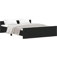 vidaXL Bedframe met hoofdeinde en voeteneinde, zwart, 150x200 cm