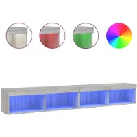 DKD Home Decor Tv-meubels met LED-verlichting 2 st 100x30x30 cm grijs sonoma