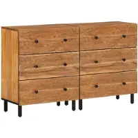 vidaXL Bijzetkasten 2 st 60x33x75 cm massief acaciahout
