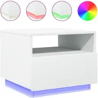 vidaXL Salontafel met LED-verlichting 50x49x40 cm wit