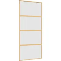 vidaXL Schuifdeur 90x205 cm mat ESG-glas en aluminium goudkleurig