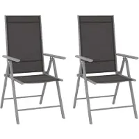 vidaXL Klapstoelen, 2 stuks, textiel, zwart