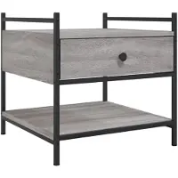 vidaXL Salontafel 50x50x50 cm bewerkt hout grijs sonoma