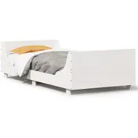 vidaXL Bedframe zonder matras massief grenenhout wit 140x200 cm