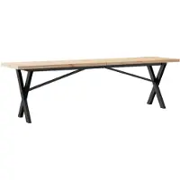 vidaXL Salontafel X-frame 160x40x45,5 cm grenenhout en staal