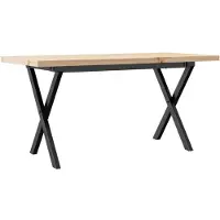 vidaXL Salontafel X-frame 100x50x45,5 cm grenenhout en staal