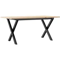 vidaXL Salontafel X-frame 90x40x45 cm massief grenenhout en staal