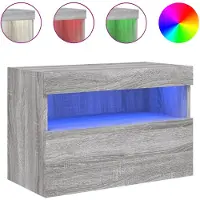 vidaXL Tv-wandmeubel met LED-verlichting 60x30x40 cm grijs sonoma