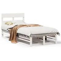 vidaXL Bedframe zonder matras massief grenenhout wit 90x200 cm