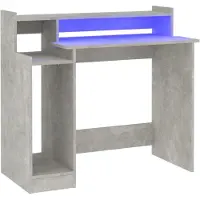 vidaXL Bureau met LED-verlichting 97x45x90 cm bewerkt hout betongrijs