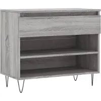 vidaXL Schoenenkast 70x36x60 cm bewerkt hout sonoma grijs