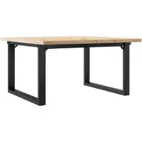 vidaXL Salontafel O-frame 80x80x45,5 cm grenenhout en staal