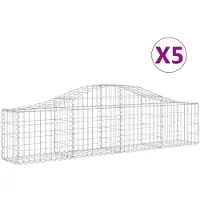vidaXL Schanskorven 5 st gewelfd 200x30x40/60 cm gegalvaniseerd ijzer