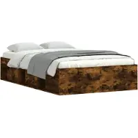 vidaXL Bedframe gerookt eikenkleurig 120x190 cm