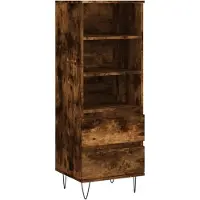 vidaXL Hoge kast 40x36x110 cm bewerkt hout gerookt eiken