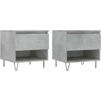 vidaXL Salontafels 2 st 50x46x50 cm bewerkt hout betongrijs