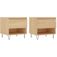 vidaXL Salontafels 2 st 50x46x50 cm bewerkt hout sonoma eikenkleurig