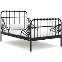 vidaXL Uitschuifbed, zwart, metaal, 80x130/200 cm