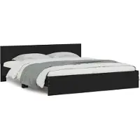 vidaXL Bedframe met hoofdeinde zwart 200x200 cm