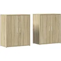 vidaXL Dressoirs 2 st 60x31x70 cm bewerkt hout sonoma eikenkleurig