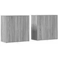 vidaXL Dressoirs 2 st 79x38x80 cm bewerkt hout grijs sonoma eikenkleur