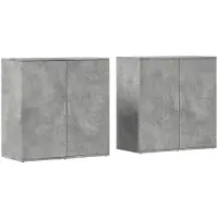 vidaXL Dressoirs 2 st 79x38x80 cm bewerkt hout betongrijs