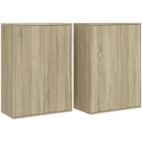 vidaXL Dressoirs 2 st 60x31x84 cm bewerkt hout sonoma eikenkleurig
