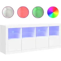 vidaXL Dressoir met LED-verlichting 163x37x67 cm wit