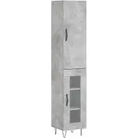 vidaXL Hoge kast 34,5x34x180 cm bewerkt hout betongrijs