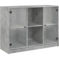 vidaXL Dressoir 102x37x75,5 cm bewerkt hout betongrijs