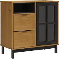 vidaXL Dressoir met glazen deuren FLAM 80x40x80 cm massief grenenhout