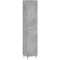 vidaXL Hoge kast 34,5x34x180 cm bewerkt hout betongrijs