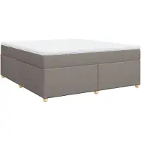 vidaXL Boxspring met matras stof taupe 180x200 cm