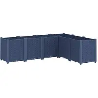 vidaXL Plantenbak 160x120x53 cm polypropeen blauwgrijs