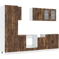 vidaXL 8-delige Keukenkastenset Porto bewerkt hout gerookt eiken