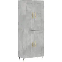 vidaXL Hoge kast 69,5x34x180 cm bewerkt hout betongrijs