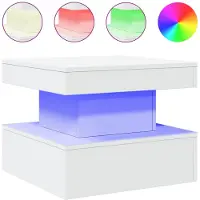 vidaXL Salontafel met LED-verlichting 50x50x40 cm wit