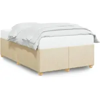 vidaXL Bedframe zonder matras 120x190 cm stof crèmekleurig