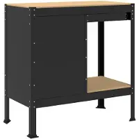 vidaXL Werkbank Zwart 90 x 49 x 91 cm Samengesteld Hout en Metaal