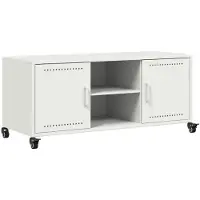 vidaXL Tv-meubel 100,5x39x43,5 cm staal wit