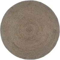 vidaXL Vloerkleed handgemaakt rond 210 cm jute grijs