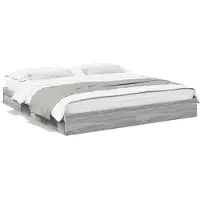 vidaXL Bedframe met lades bewerkt hout grijs sonoma eiken 200x200 cm