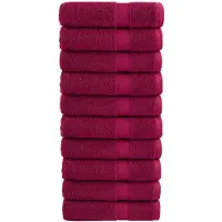 vidaXL Badhanddoeken SOLUND 10 st 600 g/m² 100x150 cm bordeaux