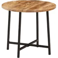 vidaXL Salontafel 45x45x40 cm massief mangohout en ijzer