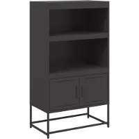 vidaXL Hoge kast 68,5x38,5x123,5 cm staal zwart