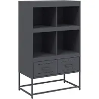 vidaXL Hoge kast 68x39x111,5 cm staal antracietkleurig
